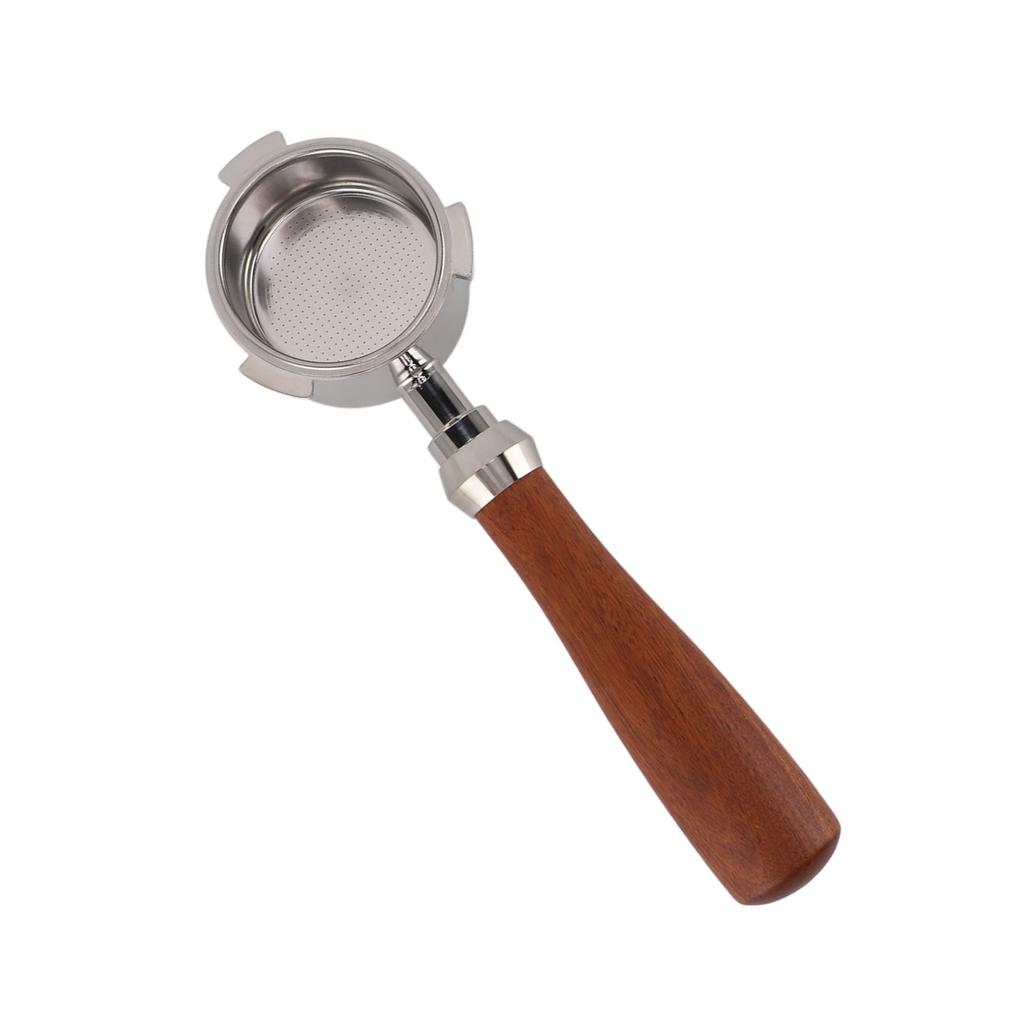 51mm Portafilter with Solid Wood Handle Ultra Fine Mesh Detachable 3 Ear Bottomless Portafilter for