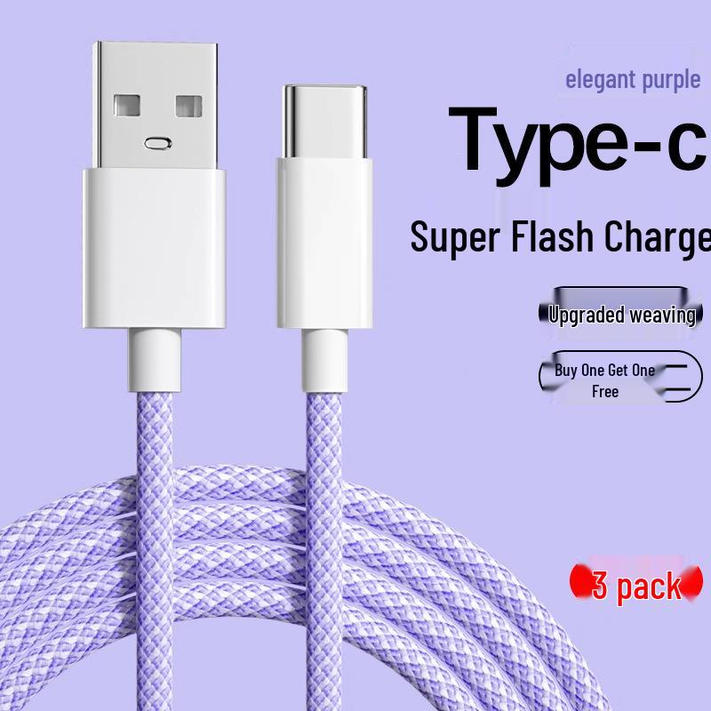 Кабель USB Type-C для быстрой зарядки 6A для Huawei, Xiaomi, Redmi, Vivo, Honor