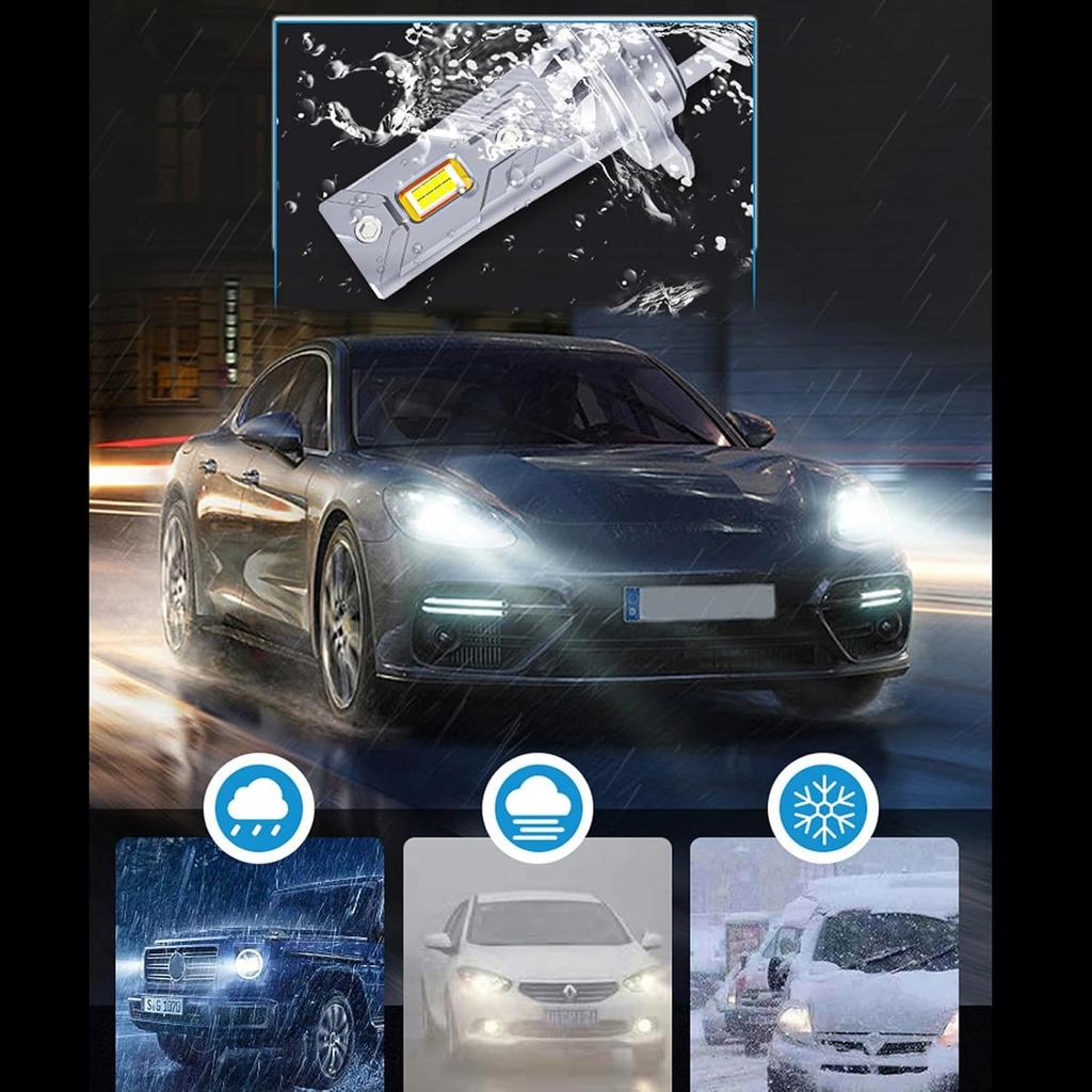 55 Вт 8000 лм H1 Светодиодная фара для автомобиля Автомобильная противотуманная фара 6500K 12 В 55 Вт Автомобильная лампа Светодиодные лампы Ближний и дальний свет