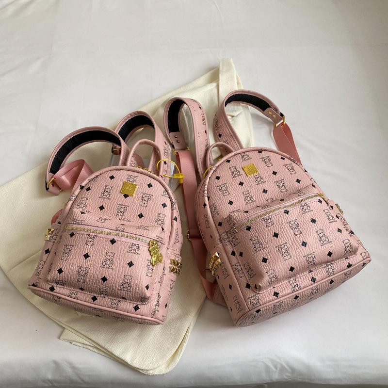 Милый рюкзак с принтом медведя 2025 новая мода универсальный большой вместимости легкий рюкзак-сумка