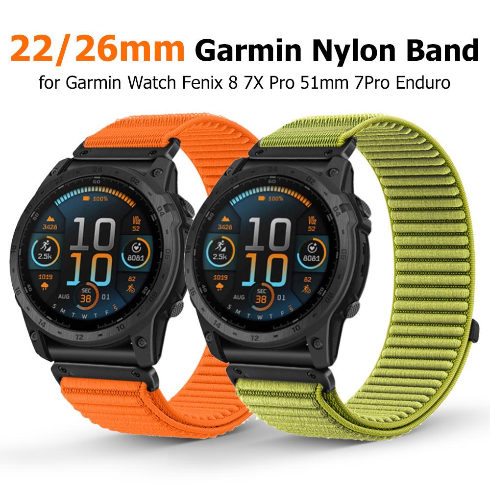 Нейлоновый ремешок 22 мм 26 мм для часов Garmin Tactix 8 51 мм Fenix 8 7X Pro Instinct 3 50 мм Быстросъемный ремешок-петля для Garmin Fenix 8 47 мм