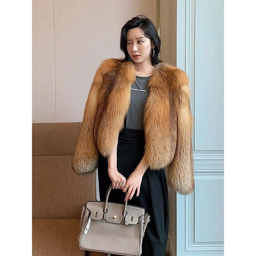 Temperamental Lady Leisure Autumn and Winter Fur Coat Thick Warm Silver Fox Fur Light Luxury Short High-end Fur Windbreaker