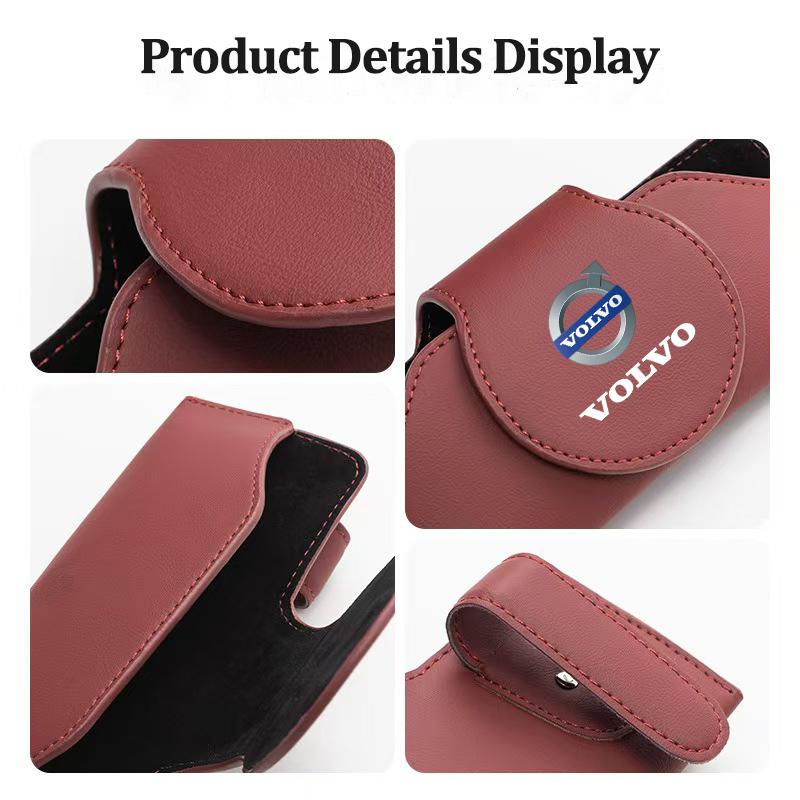 Car Glasses Case Sun Visor Leather Eyeglass Clip Auto Interior For Volvo Rdesign XC60 XC90 V40 EX30 S60 C30 V70 S90 XC40 V50 V60 FK4
