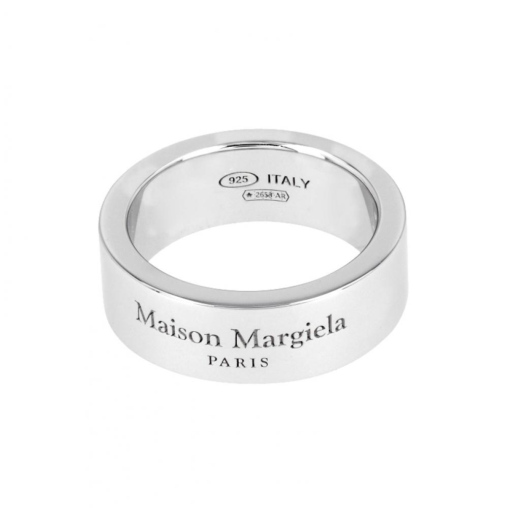 Maison Margiela Кольцо серебряное с гравировкой логотипа 6,5 мм Sm1uq0124 P8865 102