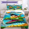 3PC Custom Name Dragon Ball Adventure Bedding Set Printed Bedding Set Duvet Cover Closure Includes 1 Duvet Cover & 2 Pillowcases for All Seasons Bedro