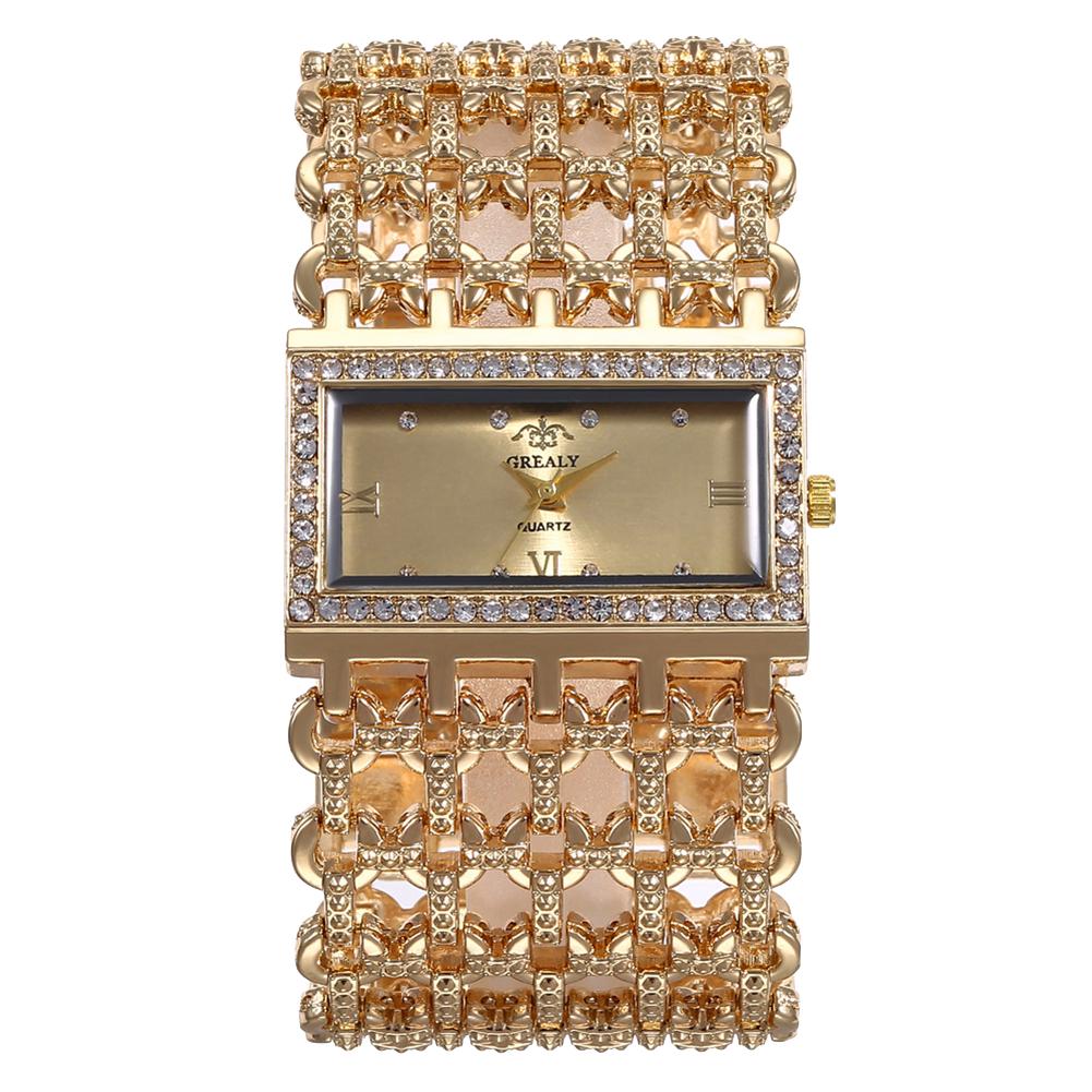 Женские кварцевые часы с широким ремешком