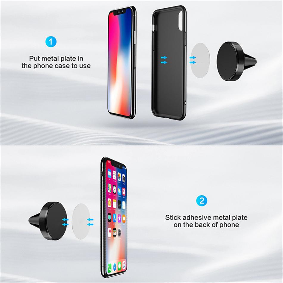 Car Magnetic Holder Universal Air Vent Mount Stand Accessories For iPhone Samsung Xiaomi Magnet Holder Stand in Car Mobile Phone Mass Air Flow 3