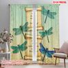 2pcs 2D Flat Printing Window Drapes Dragonfly Scroll Motivational Wall Polyester Without Electricity Festive Holiday Use for All