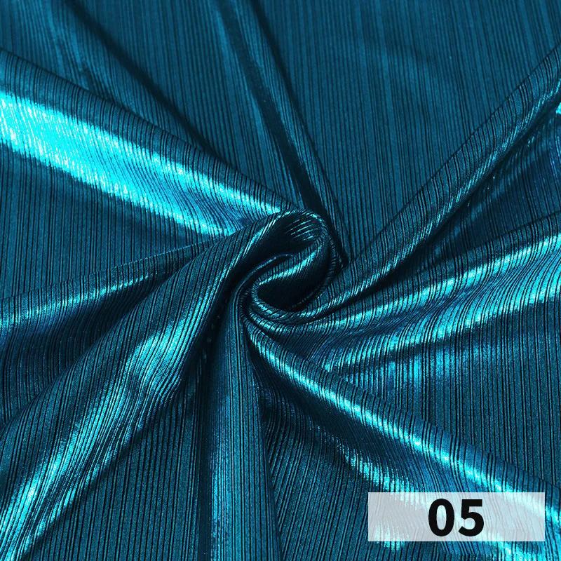 1x1.45 Meter Metallic Gliter Soft Fabric Shiny Gold Silver Fashion High Stretch Bright Silky Cloth for Diy Sewing Dress Fabrics