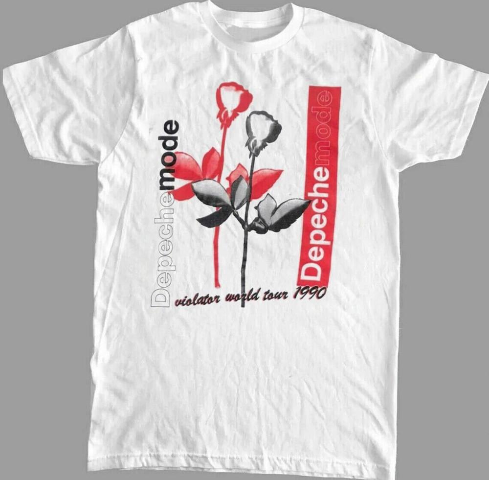 Винтажная хлопковая белая футболка Depeche Mode Violator Tour S-4XL Унисекс AA1247