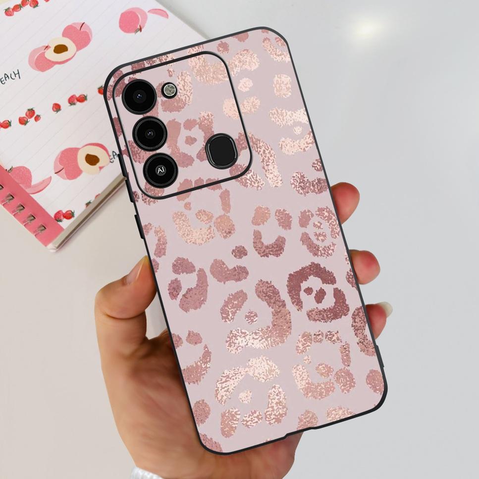 Чехол для Tecno Spark GO 2022 KG5 Мягкий Силикон Милый Кот Чехол для Телефона Для Tecno SparkGO 2022 6.52" Роскошные Цветы Любви Чехлы Funda