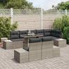 9 Piece Grey Garden Sofa Set with Cushions