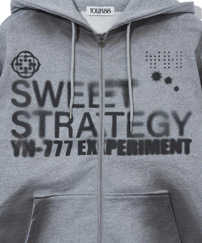 Худи на молнии Youhee Lucky Sweet Graphic_Меланжевый серый