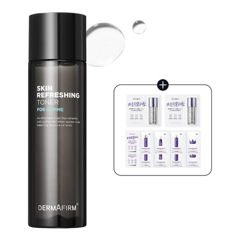 DERMAFIRM Освежающий тоник для кожи для мужчин 150 мл (Бесплатный подарок: 2 x 1 мл тонизирующих сывороток + 2 x 4-рядных восстанавливающих пакетика)