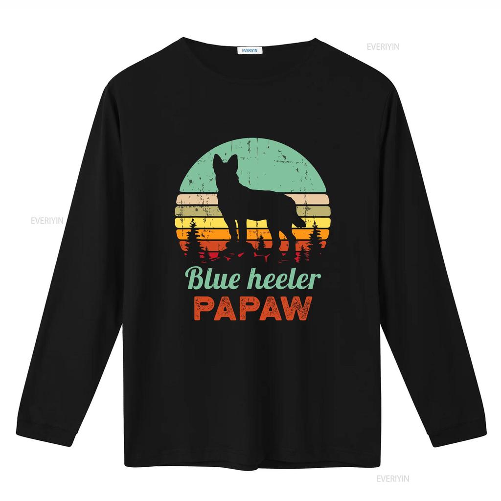 Blue Heeler Pops T Shirt Dog Dad Australian Cattle Fathers Day vintage Washed Stretched designer clothes Unisex homme