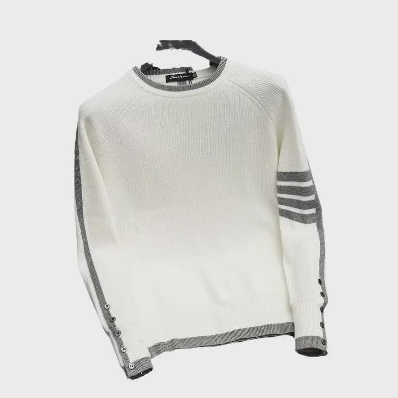 Унисекс-американский вязаный свитер с круглым вырезом и четырьмя перекладинами - коллекция осень/зима 2024 г.