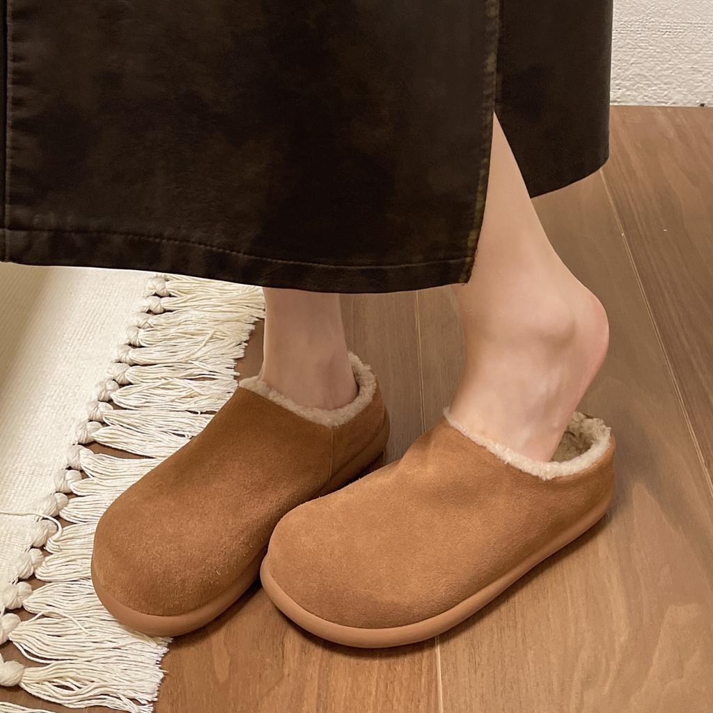 Обувь Birkenmuller Обувь Mao Mao на зиму 2024 года, новая, на толстой подошве, с одной педалью, морозостойкая и теплая, с ворсистым мешком на голове, хлопковая швабра