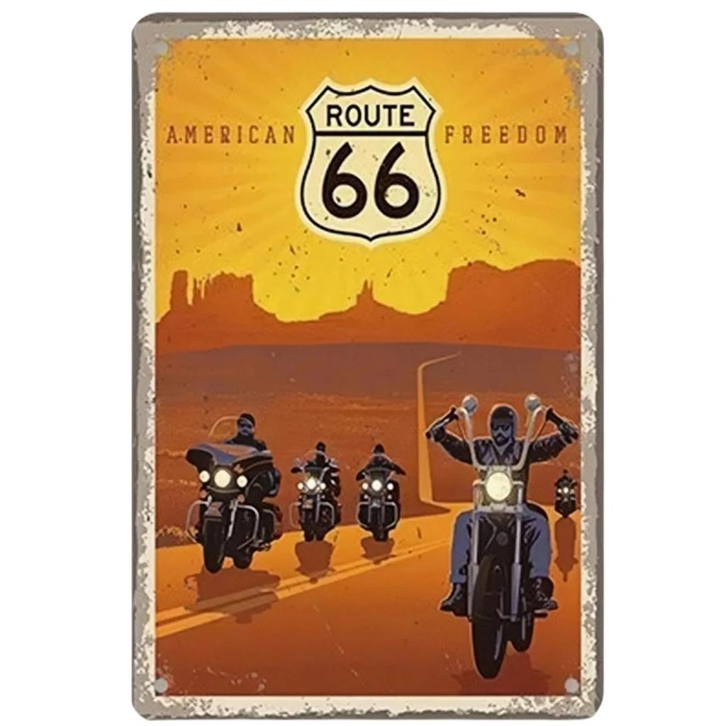 США Маршрут 66 Металлические таблички Настенный плакат Табличка Предупреждающий знак Винтажная железная картина Украшение для дома Кафе Гостиной Клуба Бара