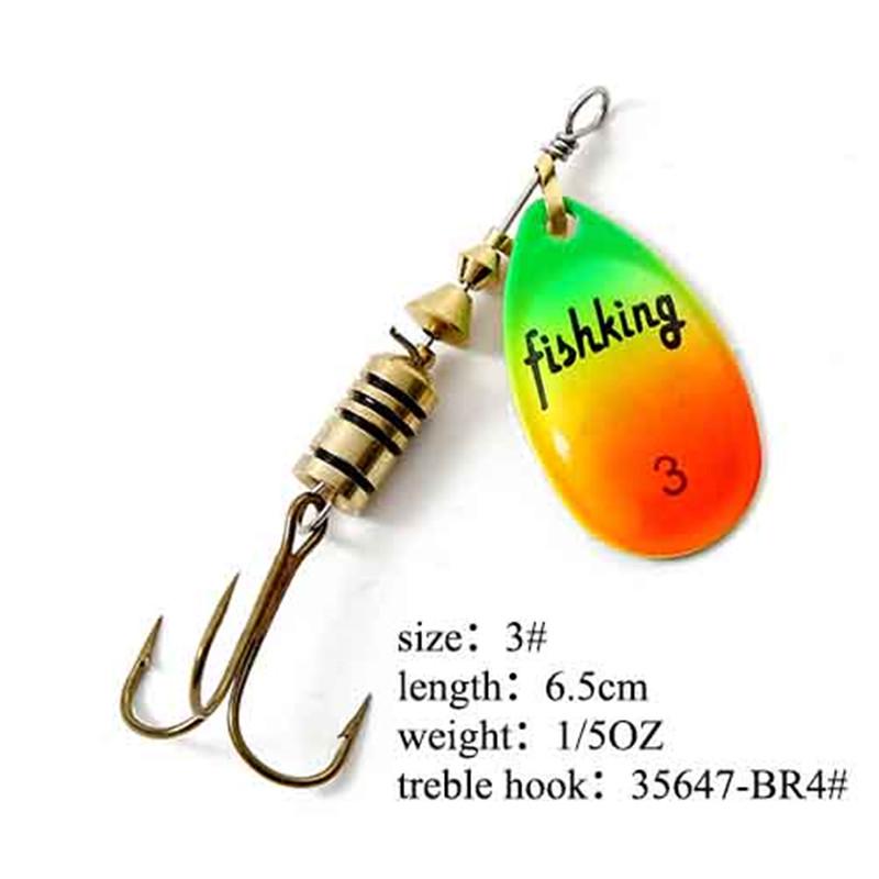 Рыболовная приманка FISH KING Spinner Bait, 1 шт., жесткая приманка для окуня, ложка с тройным крючком, снасти высокого качества