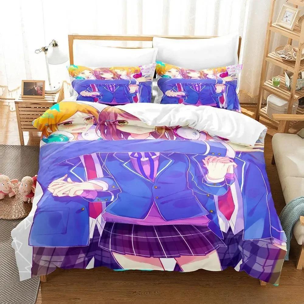 Комплект постельного белья Ensemble Stars Single Twin Full Queen King Size Bed Set Adult Kids Bedroom Duvet Cover Sets 3D Anime Bed Sheet Set