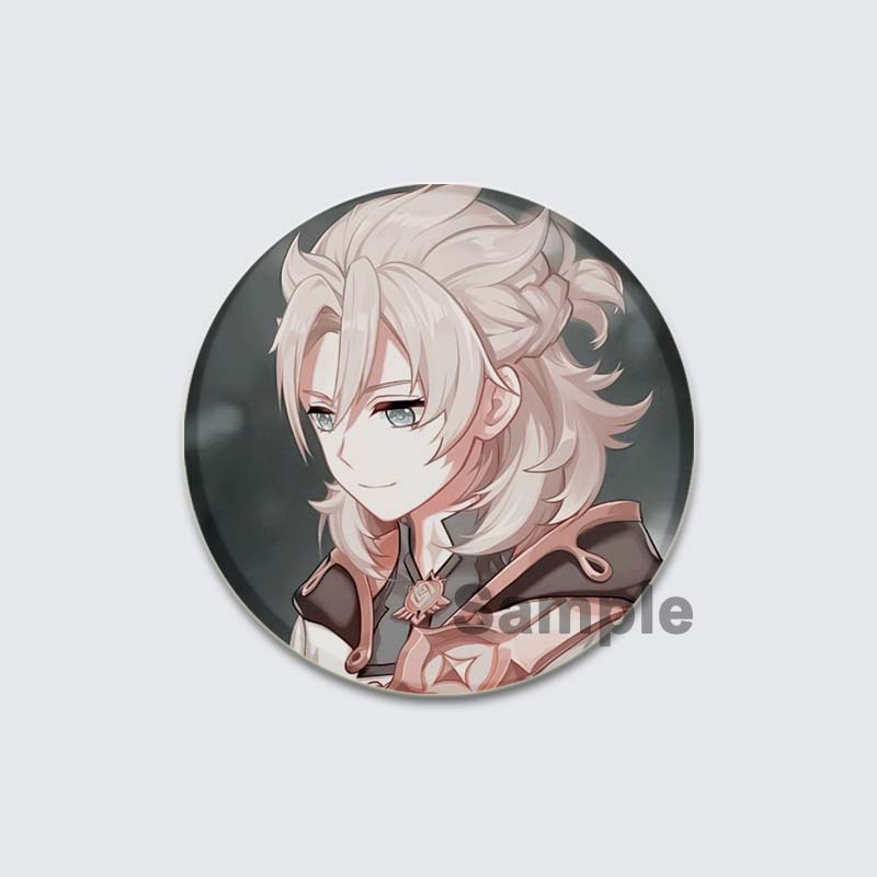 Значок Genshin Impact Game Anime Girl Hu Tao/Venti/Jean, 58 мм, круглая брошь для рюкзака, одежды, аксессуаров, ювелирных изделий, подарков