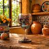 Marigold Design Wine Glass Gothic Skull Glass, Hand Painted Skeleton Goblet, Day Themed Party of The Dead Decor, Unique Bar Gift for Halloween