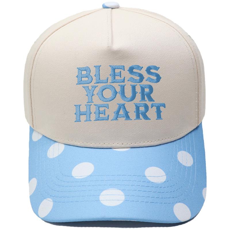 BLESS YOUR HEART Truck driver hat embroidered retro color matching baseball cap European and American men's and women's leisure