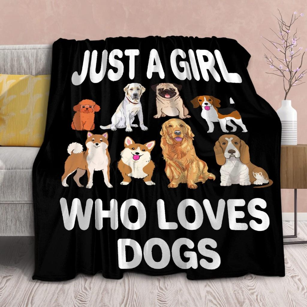 Black-themed cartoon animals Printed Blanket for Sofa Bed Travel Camping Living Room Office Conditioning Blanket
