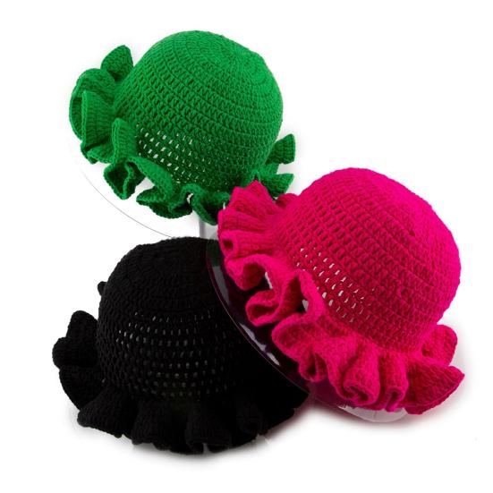 Панама однотонная с оборкой, вязаная шапка, ветрозащитная, теплая, защита от солнца, шляпа для активного отдыха