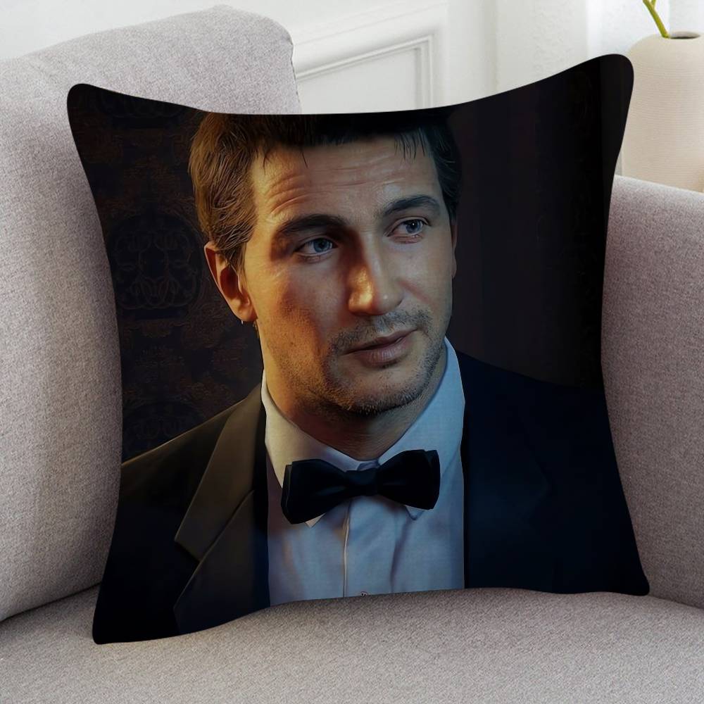 Game Uncharted Cute Cartoon L Game Cushion Cover Pillowcase Upholstery Sofa Throw Pillow Home Decor Pillowcas