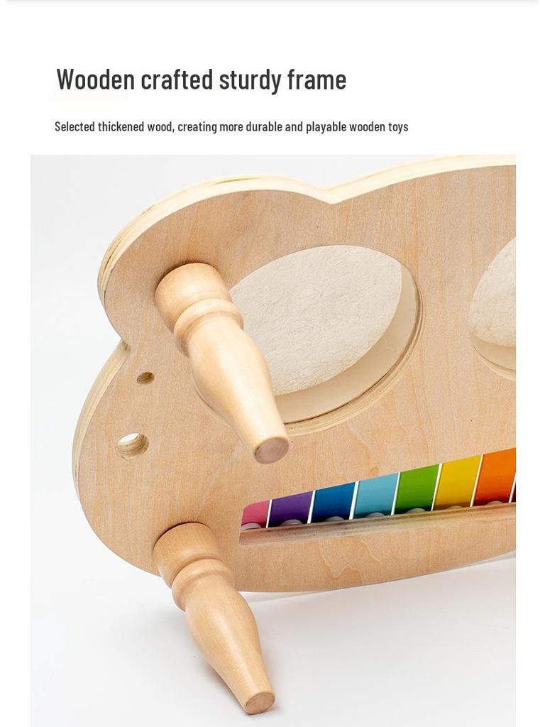 Детский деревянный набор барабана и ксилофона: Набор музыкальных игрушек для развивающей игры