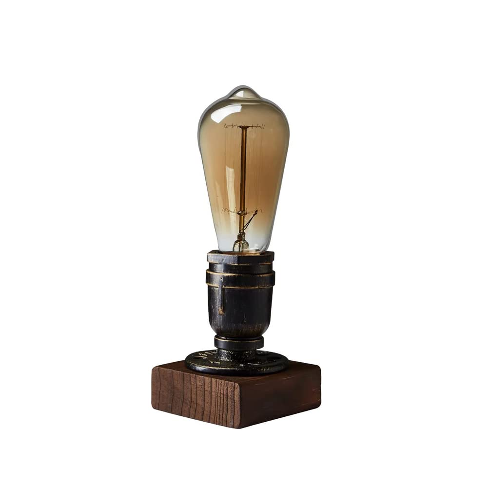 JINYU Ретро Натуральное Дерево Стиль Стимпанк Фланец Деревянное Основание Стол Спальня Кровать Гостиная Столик Интерьер Патрон E26 Лампа Эдисона Светодиодная Лампа Основание, Лампа, Свет, Лампа,