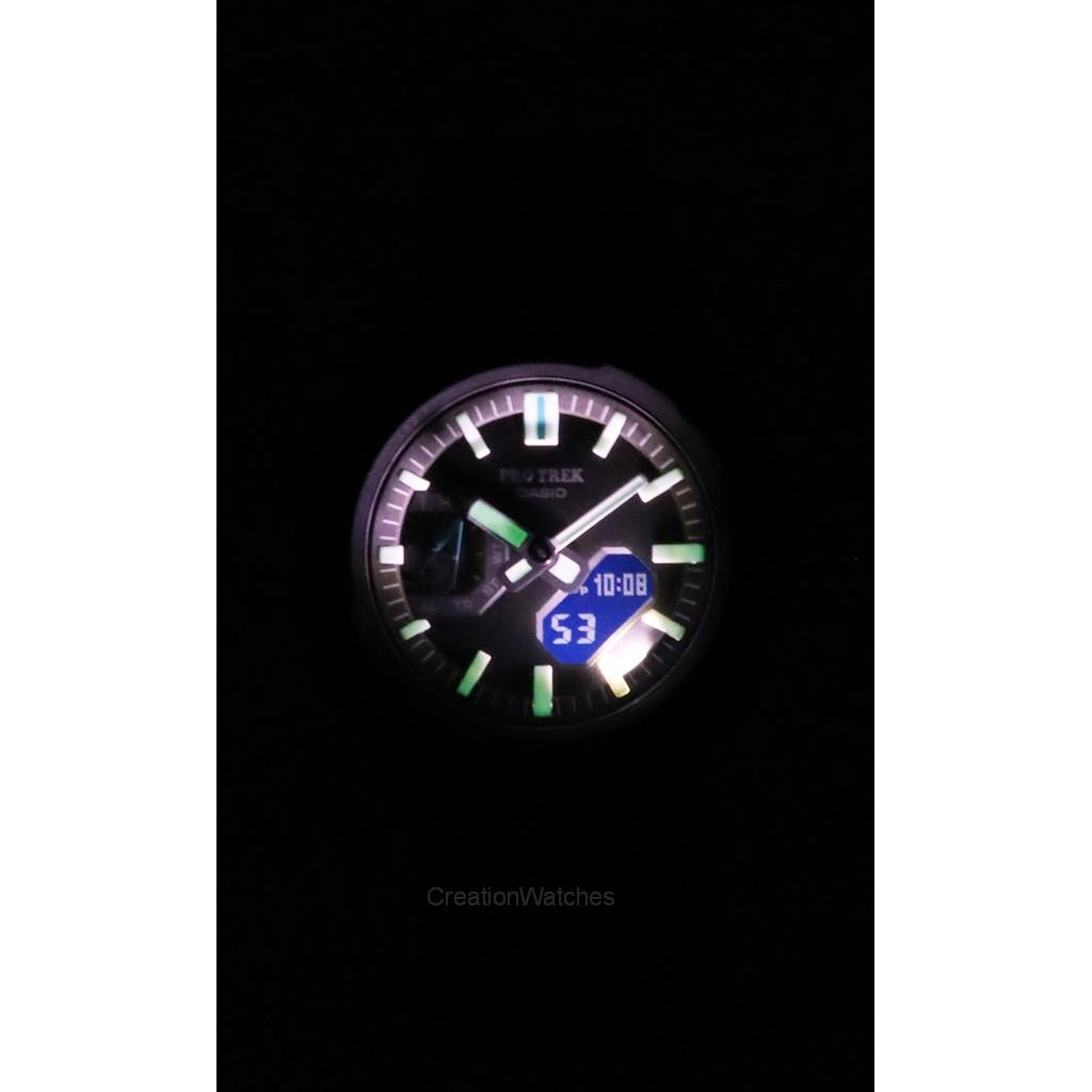 Casio Pro Trek аналоговые цифровые смартфоны Link Resin зеленый циферблат Tough Solar PRJ-B001-1 100M мужские часы