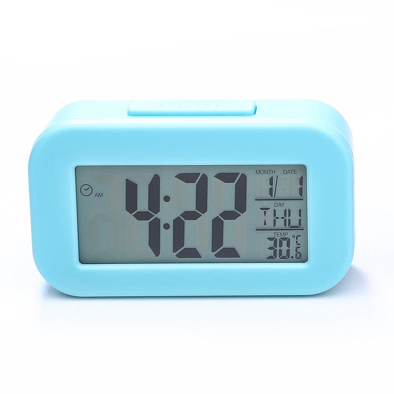 12/24h LED Digital Display Alarm Clock Home Office Bedside Power Multifunction Snooze Temperature Night Light Date Alarm Clock