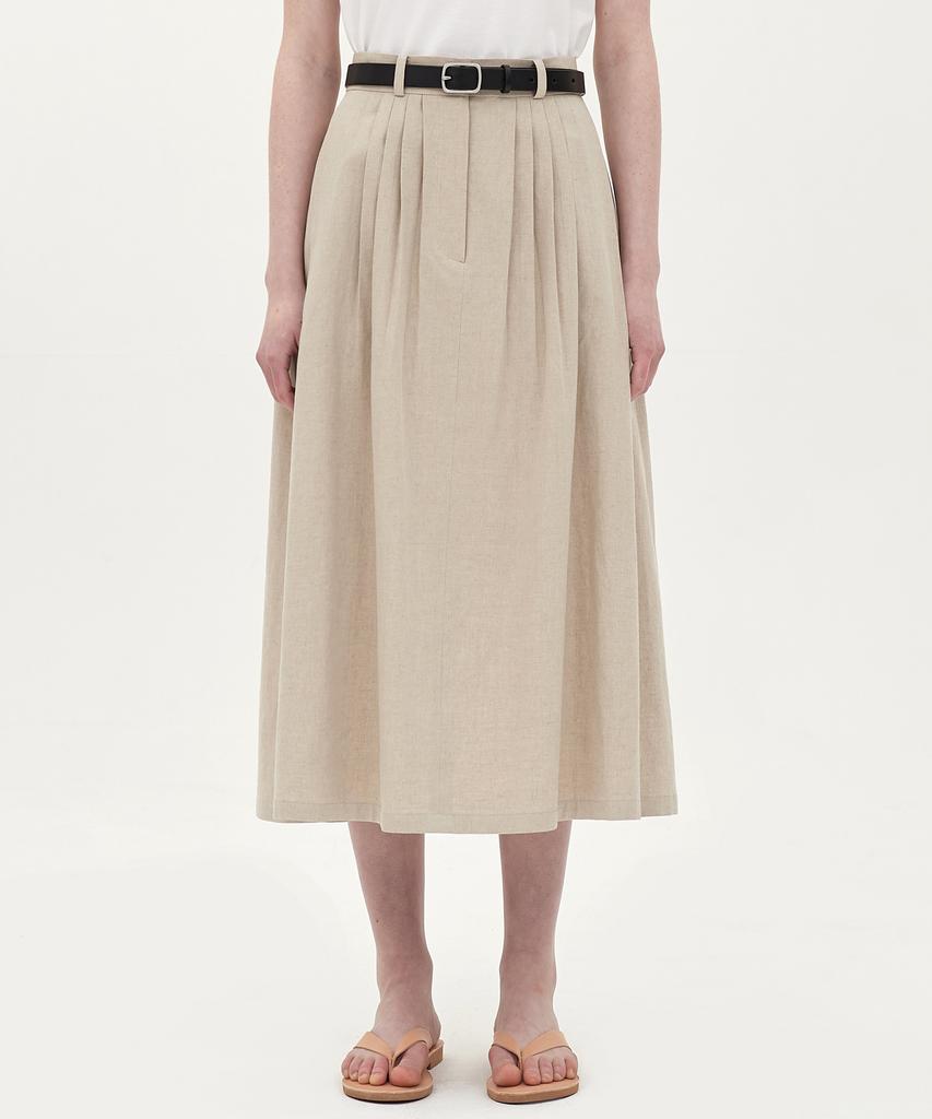 ЮБКА LINEN 8 СКЛАДОК_Овсяный