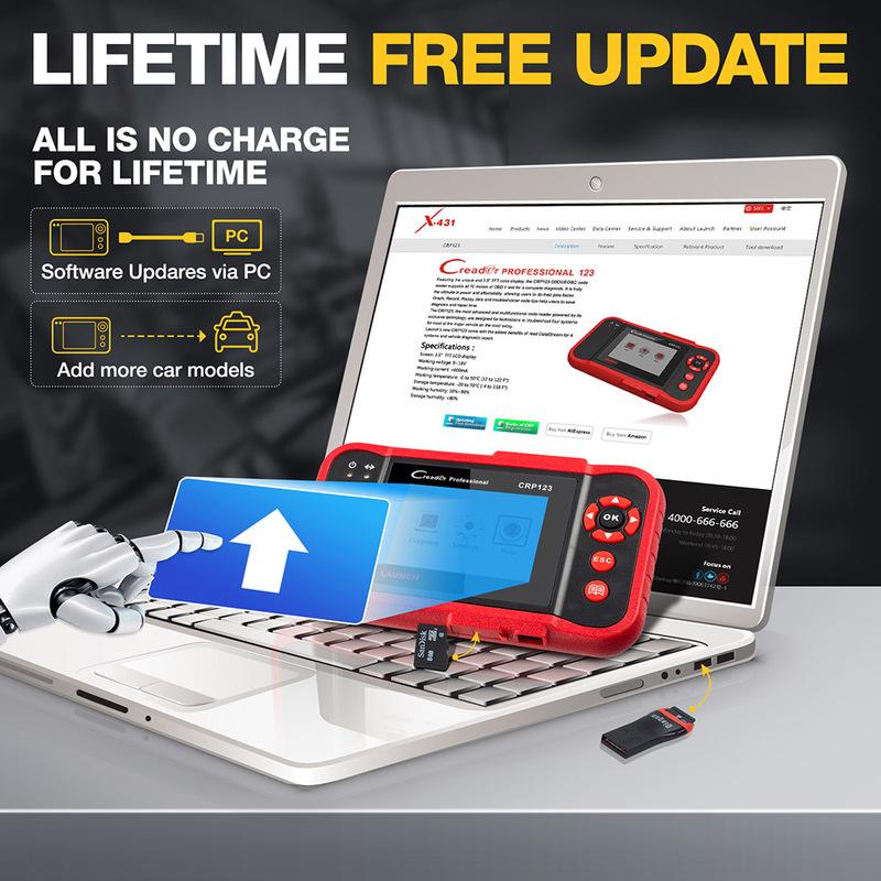 [Распродажа] LAUNCH X431 CRP123 CRP123 E OBD2 Сканер Диагностический инструмент для систем ABS/SRS/Трансмиссии/Двигателя Бесплатное обновление на всю жизнь