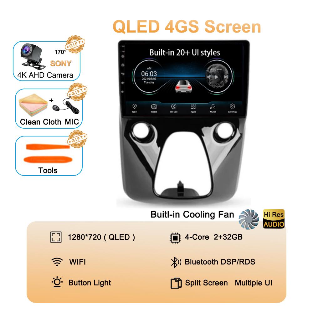 Android 14 Car Radio For Peugeot 108 For Toyota Aygo B40 2014-2021 Multimedia Video Player Navigation Stereo GPS 2din 2 din DSP