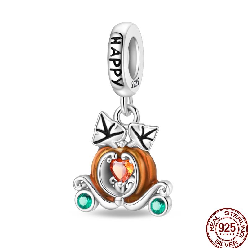 Copper Pumpkin Maple Leaf Squirrel Scarecrow Harvest Autumn Charm Beads Suitable For Pan Original Bracelet