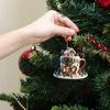 Кофейная чашка Рождественские елочные украшения 2D Акриловые Зимний Снежный домик Кружка в форме для горячего шоколада Подвесные