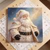 Набор для рисования жемчугом DIY в мини-рамке Бусины Санта-Клаус Рождественский холст Домашний декор Картина