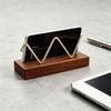 Multiple Styles Business Card Holder Metal Wood Combined Desk Card Display Rack  Reception