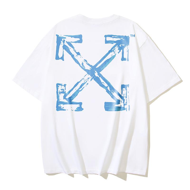 Off-White Летняя новинка 2026 года, футболка с коротким рукавом с принтом в виде букв, граффити и стрелок для мужчин и женщин