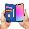 Hurtel Blue Magnetic Wallet Case for iPhone 13 Pro