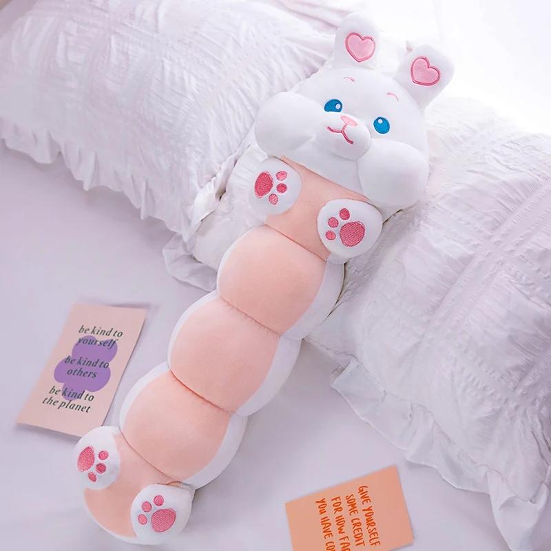 80/100 см Милый мягкий кролик свинья хаски гусеница плюшевая большая длинная подушка мягкая игрушка в виде червяка кукла детский подарок на день рождения