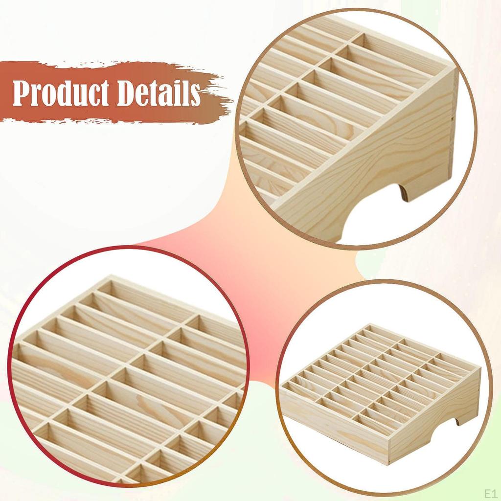 Desktop Storage Phone Management Multifunctional Rustic Tabletop Organizer 36 Grid for Desk