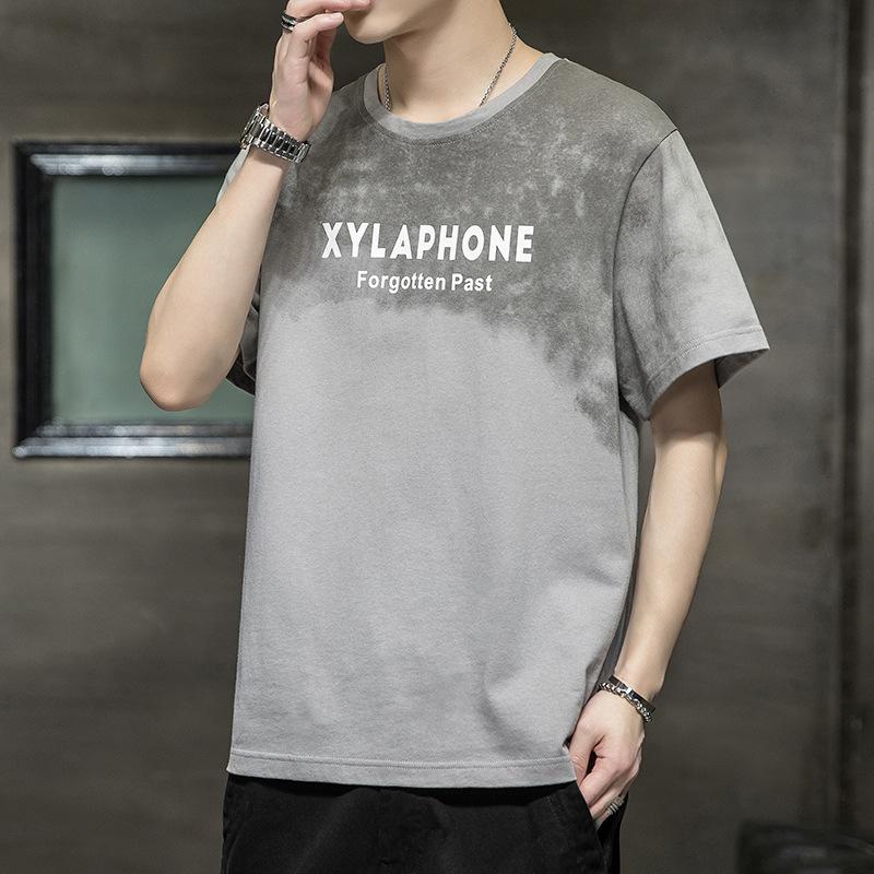 Summer Men's Cotton Short-sleeved T-shirt New Ice Silk Sports Loose Half-sleeved Top