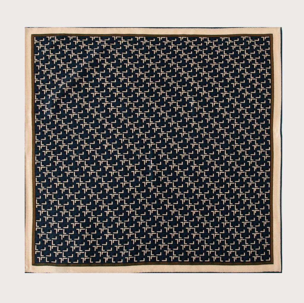 Silk Wool Double-sided Roman Car Mulberry Silk Large Square Scarf Autumn and Winter Warm Elegant Women's Square Scarf