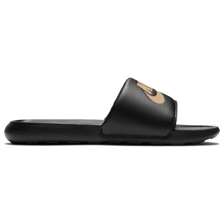 Nike Victori One Slide Черные мужские кроссовки с металлическим золотом CN9675-006
