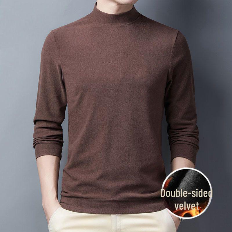 Унисекс двухсторонний флисовый водолазка с длинным рукавом облегающий теплый топ