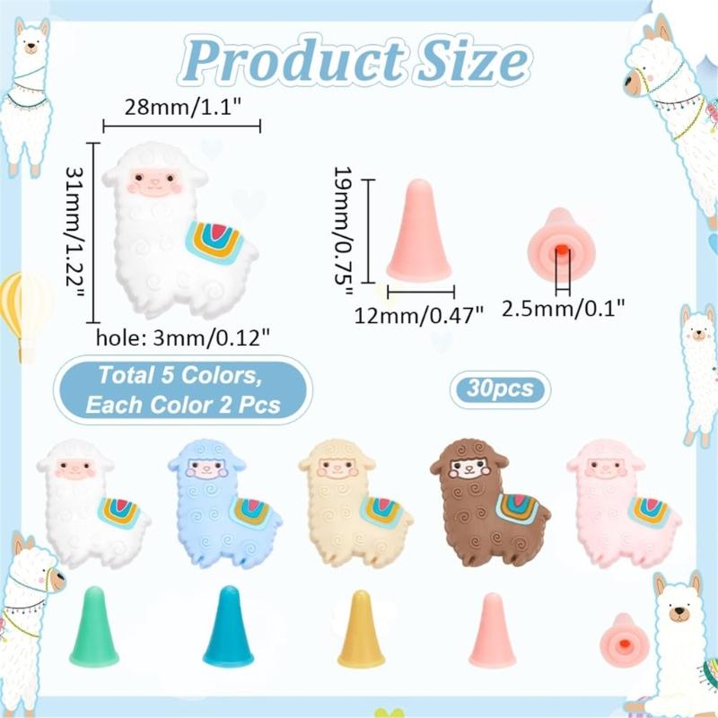 30PCS Sheep Like Knitting Needle Stoppers Needle Point Protectors Needle Tip Stoppers for Hand Knitting Quilting Craft
